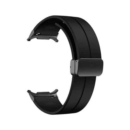Faltschließe for Samsung Galaxy Watch Ultra 47 mm Silikonarmband for Galaxy Watch 7 Ultra Armband(Black) von PPzsyxx