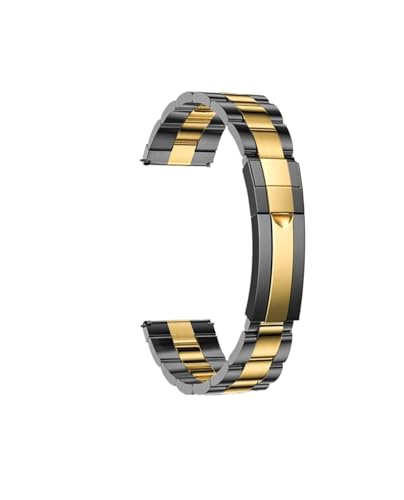 For Huawei GT3 GT4 46mm Uhr 4 Pro GT Serie Ersatz Armband 22mm Edelstahl Herren Armband Zubehör(For Hua wei GT3Pro 46mm,NO.2 black+gold) von PPzsyxx