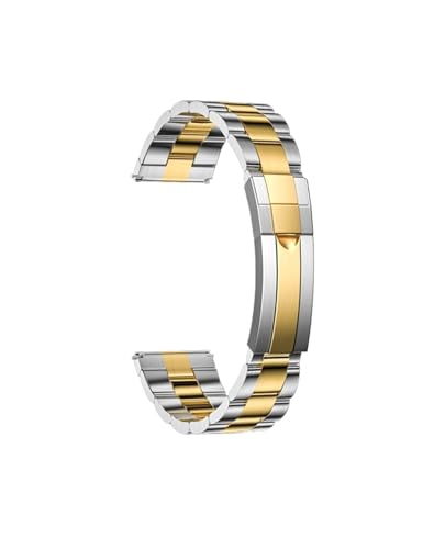 For Huawei GT3 GT4 46mm Uhr 4 Pro GT Serie Ersatz Armband 22mm Edelstahl Herren Armband Zubehör(For Hua wei GT3Pro 46mm,NO.2 silver+gold) von PPzsyxx
