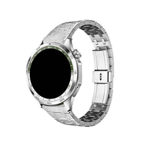 For Huawei GT3 GT4 46mm Uhr 4 Pro GT Serie Ersatz Armband 22mm Edelstahl Herren Armband Zubehör(For Hua wei Watch4 Pro,NO.1 Frosted Silver) von PPzsyxx