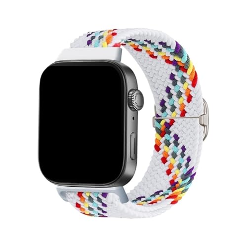 Gewebtes Nylonarmband for Huawei Watch Fit3 Fit4 Fit4Pro. Spezialisierte Anschlüsse. Band ersetzt atmungsaktives Sportarmband. Zubehör(White Rainbow,For FIT 4) von PPzsyxx