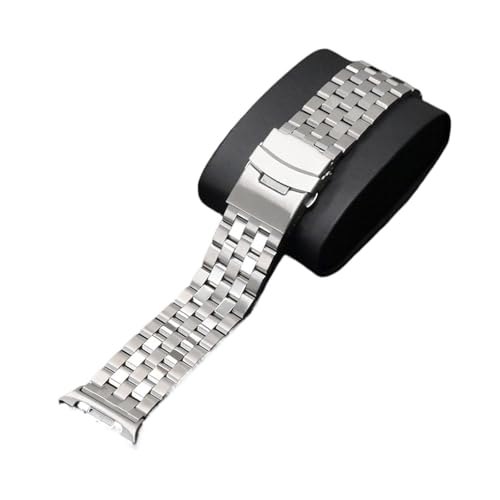 Glänzendes Trapezarmband aus Edelstahl for Samsung Galaxy Watch 8 40 44mm/8Classic 46mm, ersetztes Armband Zubehör(Silver,For Watch 8Classic 46mm) von PPzsyxx