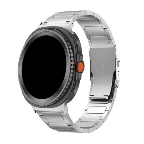 Herren-Titan-Armband for Samsung Galaxy Watch 8 40/44mm 8Classic 46mm Armband for SAMSUNG Watch 7 Ultra 47mm Band Zubehör(Silver,For Galaxy 8Classic 46mm) von PPzsyxx