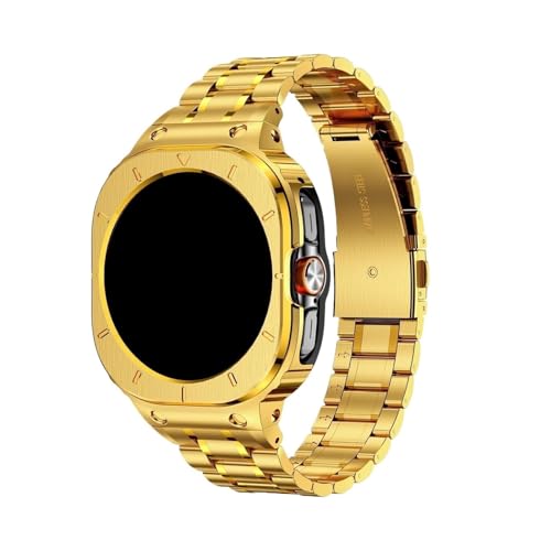 Integriertes Armband aus 316L-Edelstahlgehäuse for Samsung Galaxy Watch 8 Ultra2/7 Ultra 47 mm, ersetztes Armbandgehäuse Zubehör(Golden,For Watch Ultra 47mm) von PPzsyxx