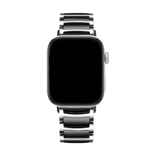 Keramikarmband for Huawei Watch Fit 3 4 Band Austauschbares Armband for Huawei Watch Fit 4 Pro Edelstahlarmband Zubehör(Silver black,For fit 4) von PPzsyxx