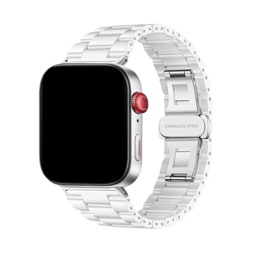 Keramikarmband for Huawei Watch Fit4Pro Fit4 Fit3, verstellbares Armband for HUA WEI Fit 4 4Pro, Männer und Frauen, Ersatzarmband Zubehör(White S buckle,For FIT 3 b con) von PPzsyxx