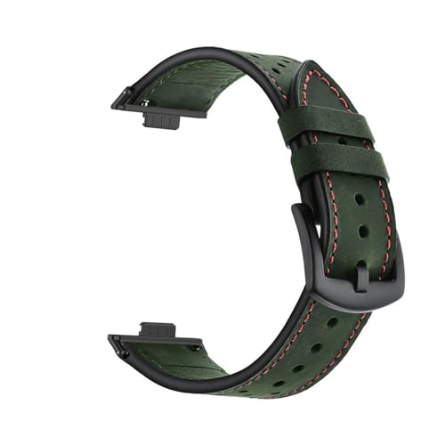 Lederband for Huawei Watch Fit 3 4 Pro Männer Frauen Sport Armband Correa for Huawei Fit4 Fit4Pro Fit3 Gürtel Zubehör(Green,For Fit 3) von PPzsyxx