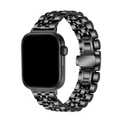 Männer Frauen Edelstahlarmband for Huawei Watch Fit 3 4 4Pro Metallarmband Armband for FIT 4/Pro Ersatzband Zubehör(Black,For Fit 4 Pro) von PPzsyxx