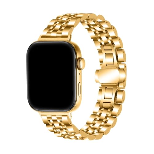 Männer Frauen Edelstahlarmband for Huawei Watch Fit 3 4 4Pro Metallarmband Armband for FIT 4/Pro Ersatzband Zubehör(Golden,For Fit 4 Pro) von PPzsyxx