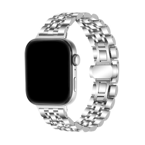 Männer Frauen Edelstahlarmband for Huawei Watch Fit 3 4 4Pro Metallarmband Armband for FIT 4/Pro Ersatzband Zubehör(Silver,For Fit 4 Pro) von PPzsyxx