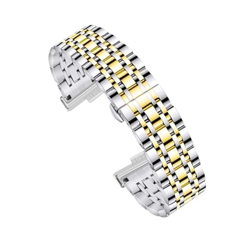 Metallarmband for Huawei Watch Fit 3 4 4Pro Edelstahlarmband Armband for FIT 4/Pro Männer Frauen Ersatzband Zubehör(Silver gold,For Fit 4) von PPzsyxx