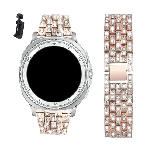 Mode Metall Band for Samsung Galaxy Watch 8/8Classic 40mm 44mm 46mm Shiny armband correa + werkzeug Uhren Zubehör Zubehör(Rose gold,For Watch 8 44mm) von PPzsyxx