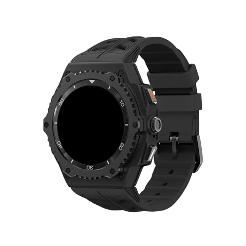 Modifikationskit for Metalllegierungsgehäuse, for Samsung Galaxy Watch 8 40 mm 8Classic 46 mm, Ersatz-Silikonarmband-Kit Zubehör(Black-black,For Galaxy 8 44mm) von PPzsyxx