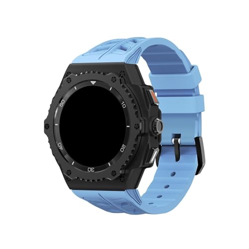 Modifikationskit for Metalllegierungsgehäuse, for Samsung Galaxy Watch 8 40 mm 8Classic 46 mm, Ersatz-Silikonarmband-Kit Zubehör(Black-blue,For Galaxy 8 44mm) von PPzsyxx