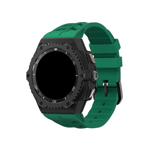 Modifikationskit for Metalllegierungsgehäuse, for Samsung Galaxy Watch 8 40 mm 8Classic 46 mm, Ersatz-Silikonarmband-Kit Zubehör(Black-green,For 8Classic 46mm) von PPzsyxx