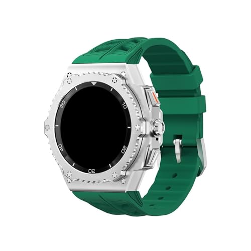 Modifikationskit for Metalllegierungsgehäuse, for Samsung Galaxy Watch 8 40 mm 8Classic 46 mm, Ersatz-Silikonarmband-Kit Zubehör(Silver-green,For Galaxy 8 44mm) von PPzsyxx