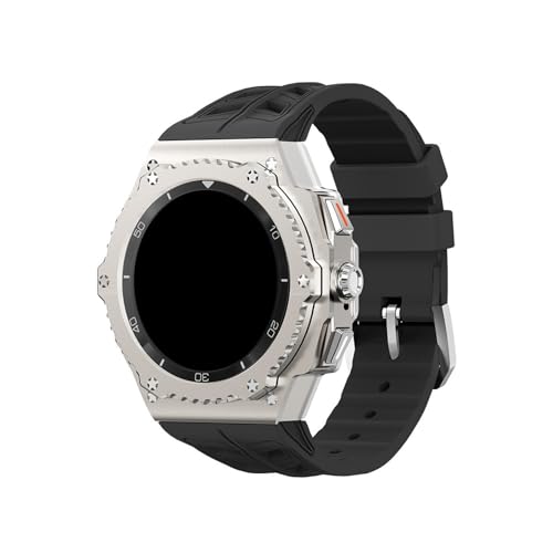 Modifikationskit for Metalllegierungsgehäuse, for Samsung Galaxy Watch 8 40 mm 8Classic 46 mm, Ersatz-Silikonarmband-Kit Zubehör(Titanium-black,For 8Classic 46mm) von PPzsyxx