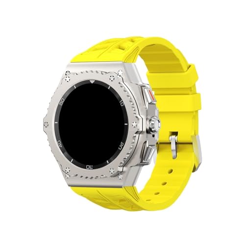 Modifikationskit for Metalllegierungsgehäuse, for Samsung Galaxy Watch 8 40 mm 8Classic 46 mm, Ersatz-Silikonarmband-Kit Zubehör(Titanium-yellow,For 8Classic 46mm) von PPzsyxx