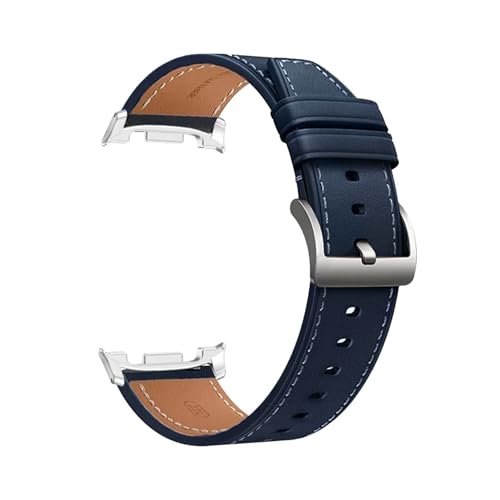 No Gaps Lederarmband for Samsung Galaxy Watch 8Classic 46mm Ersatzarmband for Galaxy 8 44mm 40mm Armband Zubehör(Dark Blue-silvery,For Watch 8 44mm) von PPzsyxx