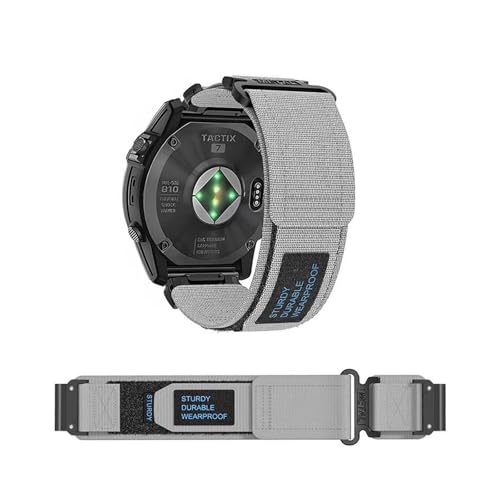 Nylon-Sportarmband 22 mm for Garmin Fenix ​​7X Pro 6X 5X 8X 8 Plus Tactix 7 Epix Pro 51 mm Enduro 2 Quickfit 26 mm Wechselband(Grey,22mm Fenix 7 7 Pro) von PPzsyxx