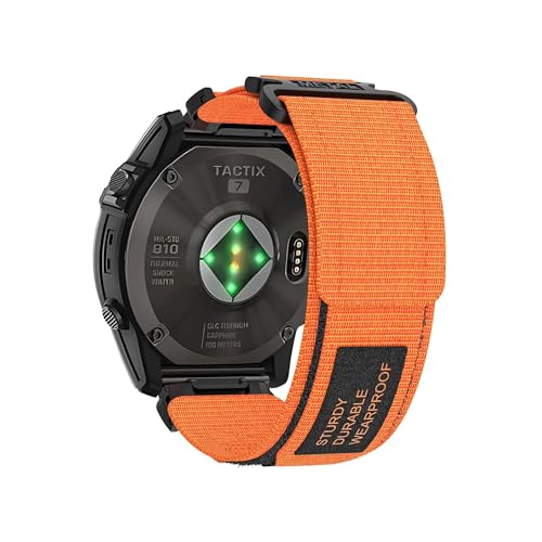 Nylon-Sportarmband 22 mm for Garmin Fenix ​​7X Pro 6X 5X 8X 8 Plus Tactix 7 Epix Pro 51 mm Enduro 2 Quickfit 26 mm Wechselband(Orange,22mm Fenix 7 7 Pro) von PPzsyxx