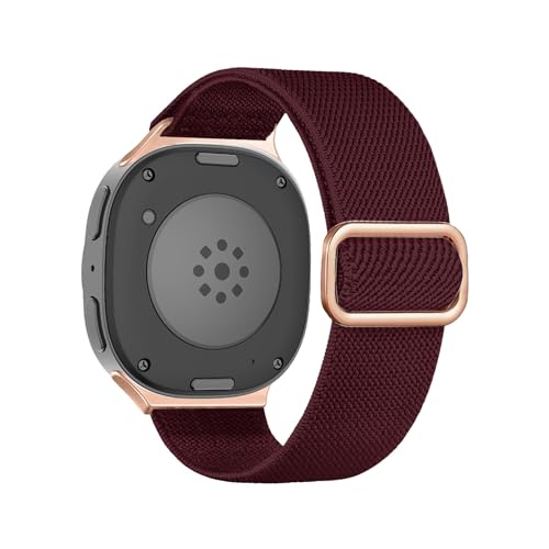 Nylon-Sportarmband for Samsung Galaxy Watch 8 40mm 44mm, ersetztes Band for 8Classic 46mm, atmungsaktives elastisches Armband Zubehör(Claret,For Watch 8 Classic 46mm) von PPzsyxx