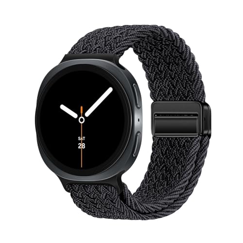 Nylonarmband for Samsung Galaxy Watch 8 40mm 44mm, Spezialband for 8Classic 46mm, atmungsaktives, elastisches Sportarmband Zubehör(10 black,For 8Classic 46mm) von PPzsyxx