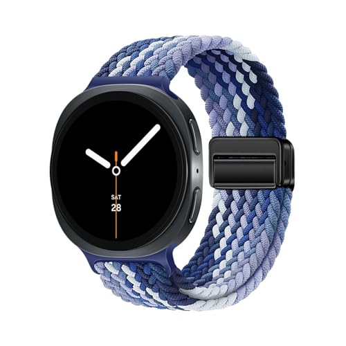Nylonarmband for Samsung Galaxy Watch 8 40mm 44mm, Spezialband for 8Classic 46mm, atmungsaktives, elastisches Sportarmband Zubehör(11 Blueberry,For 8Classic 46mm) von PPzsyxx