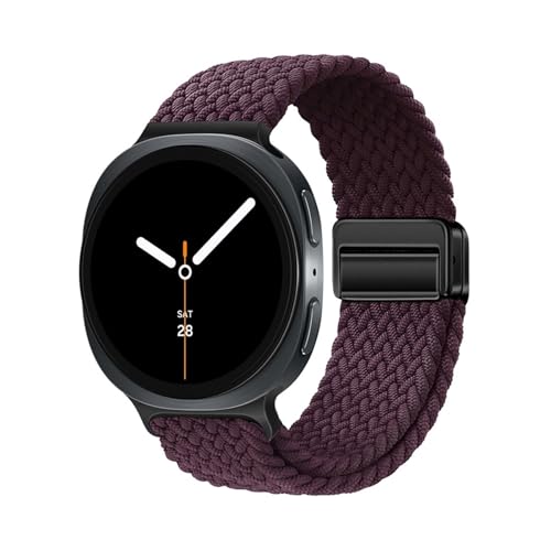 Nylonarmband for Samsung Galaxy Watch 8 40mm 44mm, Spezialband for 8Classic 46mm, atmungsaktives, elastisches Sportarmband Zubehör(14 Deep purple,For Watch 8 40 44MM) von PPzsyxx