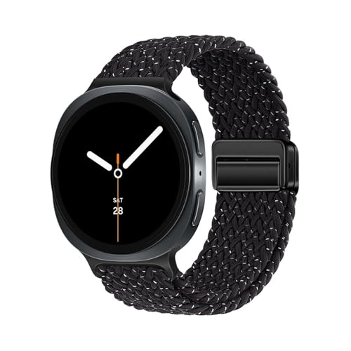 Nylonarmband for Samsung Galaxy Watch 8 40mm 44mm, Spezialband for 8Classic 46mm, atmungsaktives, elastisches Sportarmband Zubehör(16 Starry Black,For Watch 8 40 44MM) von PPzsyxx