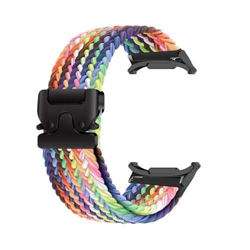 Nylonbänder for Samsung Galaxy Watch 7 Ultra 47 mm Fallschirmarmband Correa for WATCH ULTRA Keine Lücken Quick Fit Armband Zubehör(NewRainbowB-B) von PPzsyxx