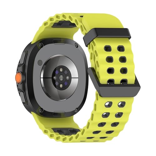Ocean Zweireihiges Silikonarmband for Samsung Galaxy Watch 8 40mm 44mm Sportarmband for Watch8 Classic 46mm Armband Zubehör(Lime Gray,For Watch 8 40mm) von PPzsyxx