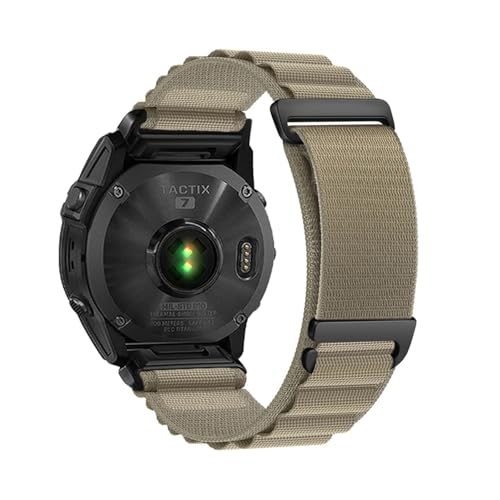 QuickFit 20/22/26mm gewebtes Nylonband for Garmin Fenix ​​8 47mm 51mm E 7 7X 6 6X 5 5X Plus/Enduro 3/Epix Pro Gen 2 Armband Zubehör(Olive,20mm) von PPzsyxx