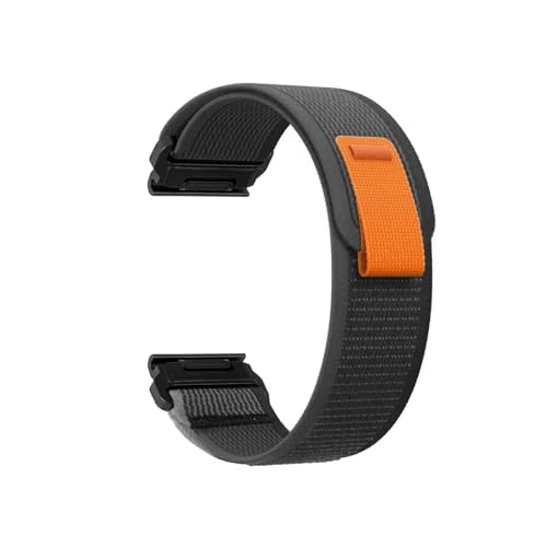 QuickFit 22 26 mm Armband for Garmin Fenix8 E 7X 7Pro Solar 6X 6 Pro 5X Plus MARQ EPIX Gen2 Mk2i Mk2 Nylon-Armband(Black Grey,22mm(Fenix 8 47mm)) von PPzsyxx