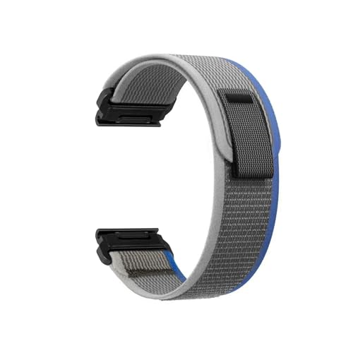 QuickFit 22 26 mm Armband for Garmin Fenix8 E 7X 7Pro Solar 6X 6 Pro 5X Plus MARQ EPIX Gen2 Mk2i Mk2 Nylon-Armband(Blue Grey,22mm(Fenix 8 47mm)) von PPzsyxx