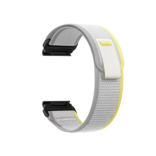QuickFit 22 26 mm Armband for Garmin Fenix8 E 7X 7Pro Solar 6X 6 Pro 5X Plus MARQ EPIX Gen2 Mk2i Mk2 Nylon-Armband(Yellow White,22mm(Fenix 8 47mm)) von PPzsyxx