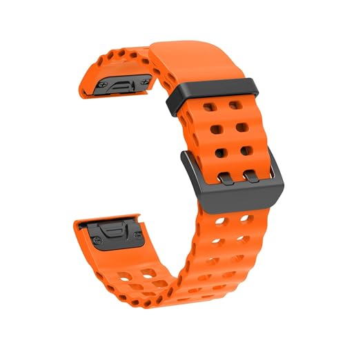 QuickFit 22mm 26mm Silikonarmband for Garmin Fenix ​​8 E 7 7X 6X Pro 5XPlus Epix Pro Gen 2 47mm 51mm/Enduro 3 Armband Correa(Orange,22mm Fenix 7-Epix) von PPzsyxx
