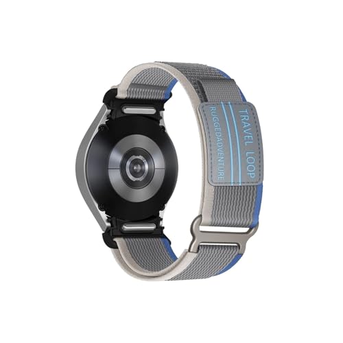 Schnell anzubringendes Nylonarmband for Samsung Watch Galaxy Watch 4/5/6/7 Serie Armband for 7 FE(Blue gray,20mm M) von PPzsyxx