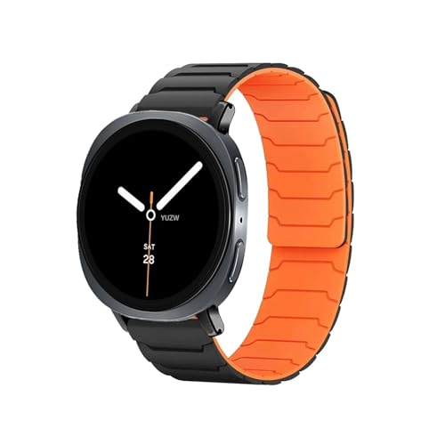 Silikon-Loop-Band for Samsung Galaxy Watch 8 44mm 40mm Ersatz-Sportarmband for Watch8 Classic 46mm Armband Zubehör(Black orange,For Watch 8Classic 46mm) von PPzsyxx
