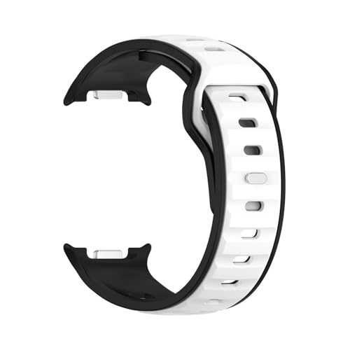 Silikon-Loop-Sportarmband for Samsung Galaxy Watch 8 40MM 44MM, ersetztes Armband for Galaxy 8 Classic 46MM Zubehör(Black white,For watch8 40mm) von PPzsyxx