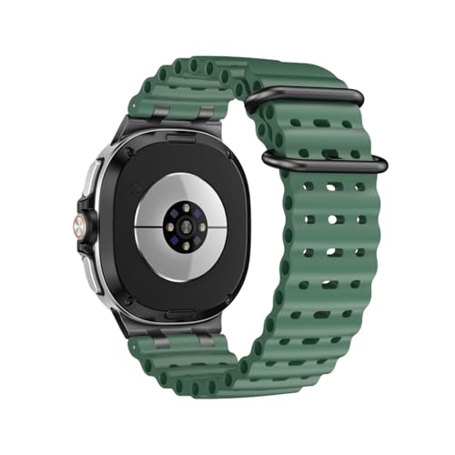 Silikon-Sportarmband for Samsung Galaxy Watch 8 40 44MM, ersetztes Band for Galaxy 8Classic 46MM, atmungsaktives Armband Zubehör(Green Black,For Watch 8 40mm) von PPzsyxx