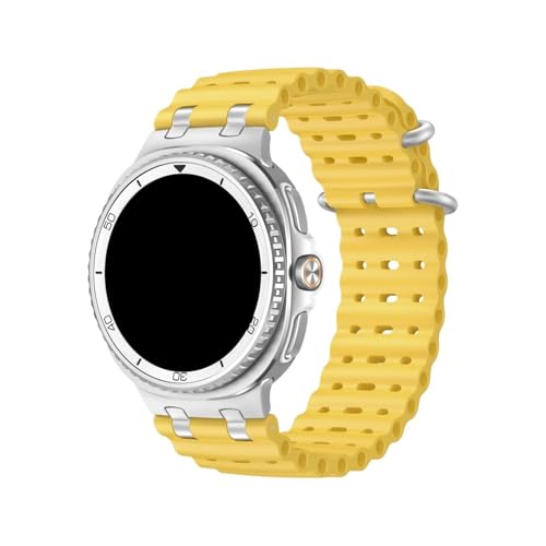 Silikon-Sportarmband for Samsung Galaxy Watch 8 40 44MM, ersetztes Band for Galaxy 8Classic 46MM, atmungsaktives Armband Zubehör(Yellow silver,For Watch 8 44mm) von PPzsyxx