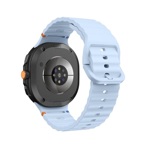 Silikon-Wellen-Näharmband for Samsung Galaxy Watch 8 40mm 44mm 8Classic 46mm Band Sportarmband Correa Zubehör(Light blue,For Watch 8 40mm) von PPzsyxx