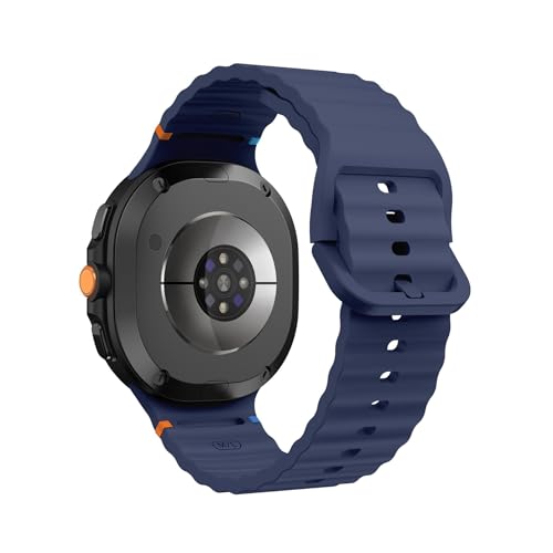 Silikon-Wellen-Näharmband for Samsung Galaxy Watch 8 40mm 44mm 8Classic 46mm Band Sportarmband Correa Zubehör(Midnight Blue,For Watch 8 44mm) von PPzsyxx