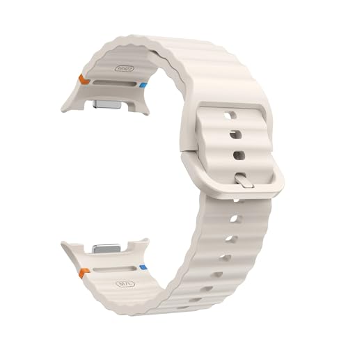 Silikonband for Samsung Galaxy Watch 8 40 mm 44mm Correa pulseira Armband for Galaxy Watch8 Classic 46mm Sportarmband Zubehör(Starlight,For Watch 8 40mm) von PPzsyxx