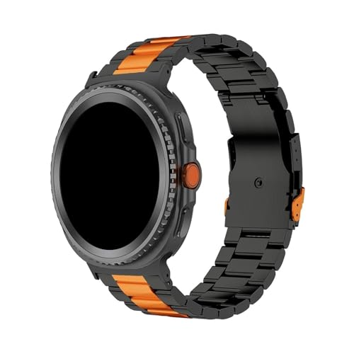 Titanarmband for Samsung Galaxy Watch 8 Ultra2 Band Herrenarmband for Galaxy Ultra 47 mm ersetztes Armband Zubehör(Black orange,For Galaxy Ultra 47mm) von PPzsyxx