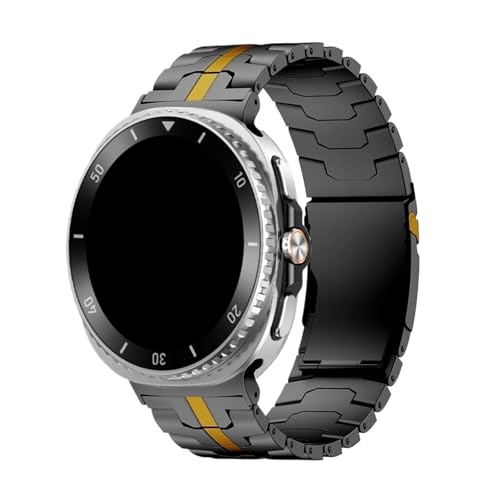 Titanband for Samsung Galaxy Watch 8Classic 46mm 8 44mm 40mm Armband for Samsung Watch Ultra 2025 Armband Zubehör(Black gold,For Galaxy 8 44mm) von PPzsyxx