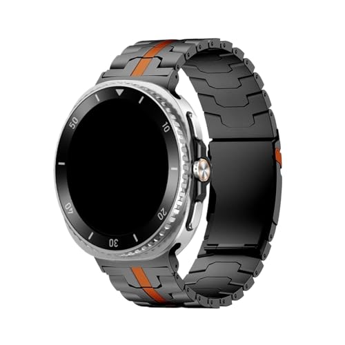Titanband for Samsung Galaxy Watch 8Classic 46mm 8 44mm 40mm Armband for Samsung Watch Ultra 2025 Armband Zubehör(Black orange,For Galaxy 8 40MM) von PPzsyxx
