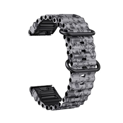 Wave Ocean Quick Fit Silikonarmband for Garmin Fenix ​​8 7 6 5 Armband(Digital Camouflage,22MM) von PPzsyxx