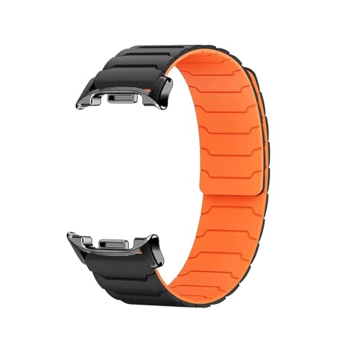 Weiches Silikonband for Samsung Galaxy Watch 8 44mm 40mm, Ersatz-Schlaufenarmband for Watch8 Classic 46mm, Zubehör Zubehör(Black orange,For Watch 8Classic 46mm) von PPzsyxx